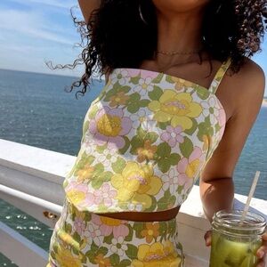 Show Me Your MuMu Floral Bandana Top Size Medium